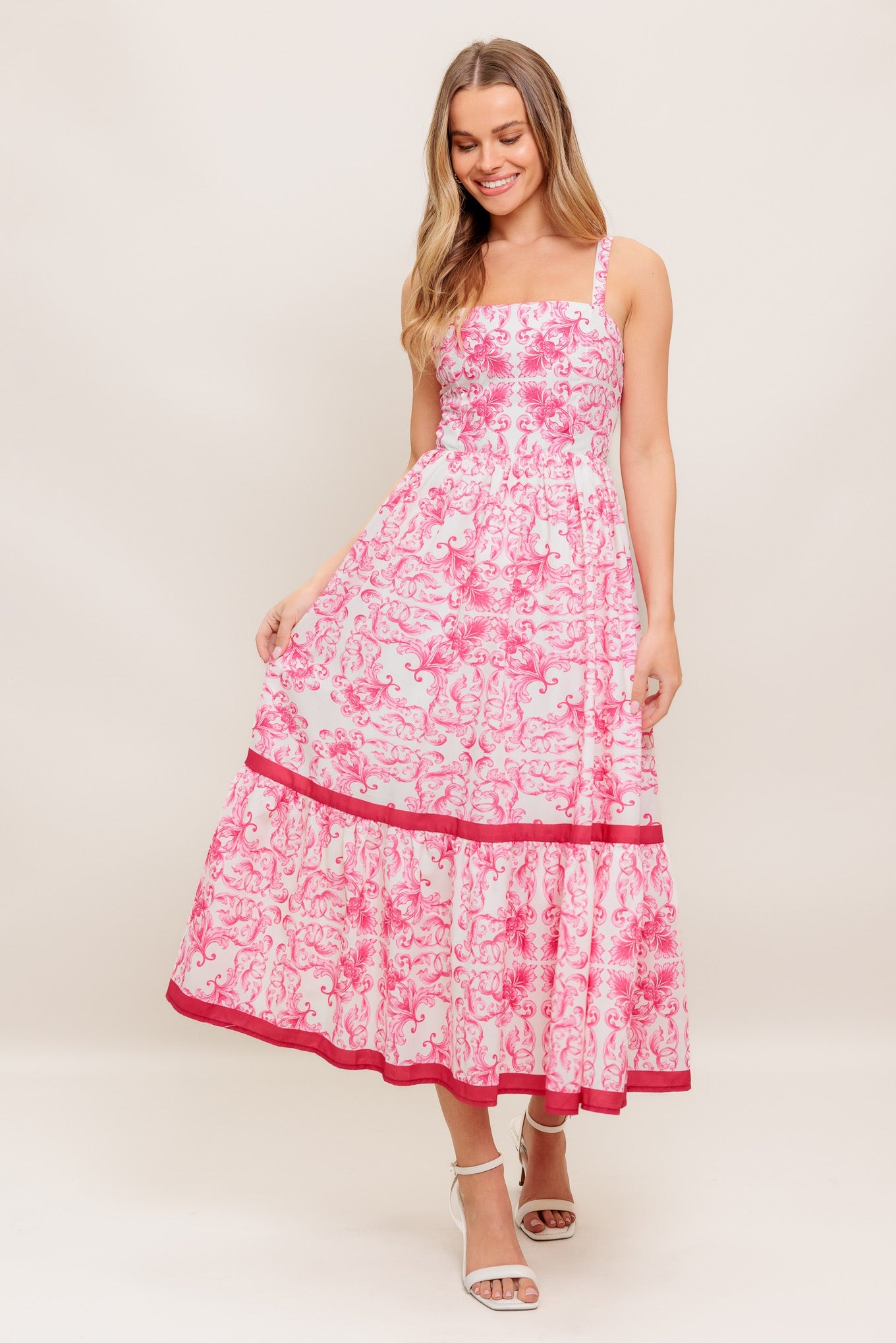 VESTIDO MIDI TEJIDO ROSÉ GARDEN