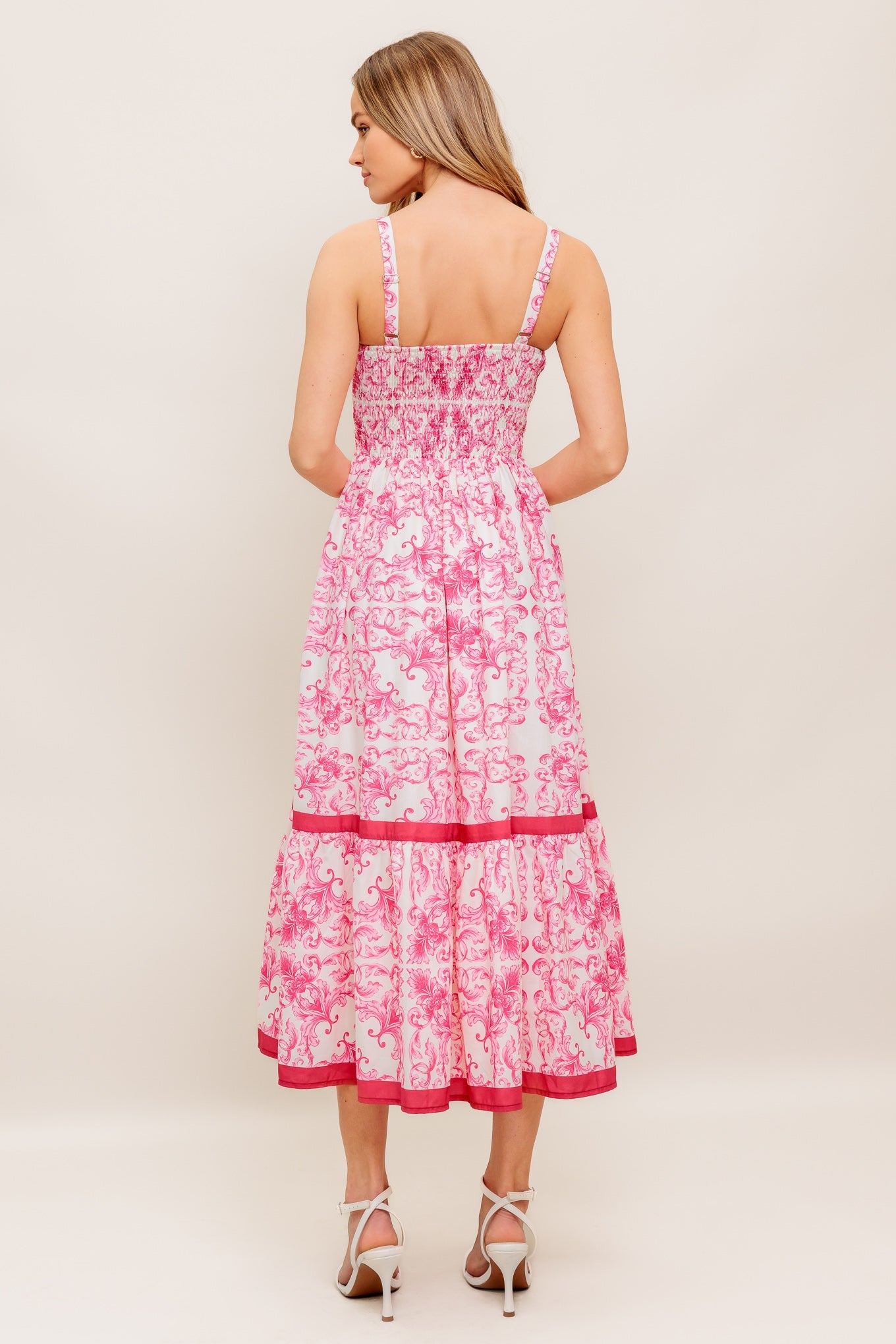VESTIDO MIDI TEJIDO ROSÉ GARDEN