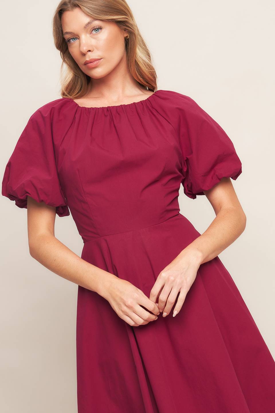 CRIMSON ROMANCE WOVEN MIDI DRESS - MaraFormigone