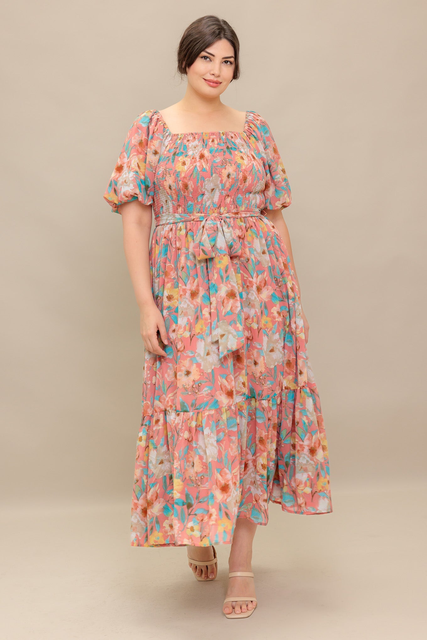 ROSY TWILIGHT WOVEN MIDI DRESS - MaraFormigone