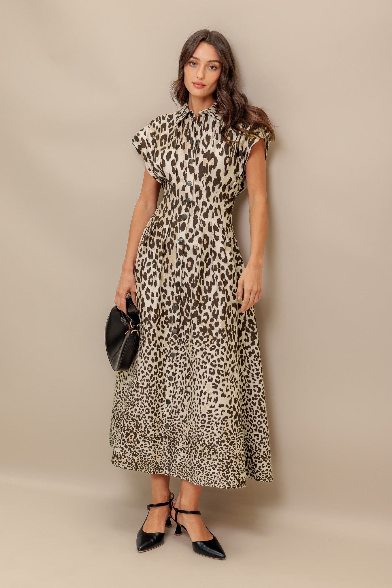 ROAR MODE WOVEN MIDI DRESS