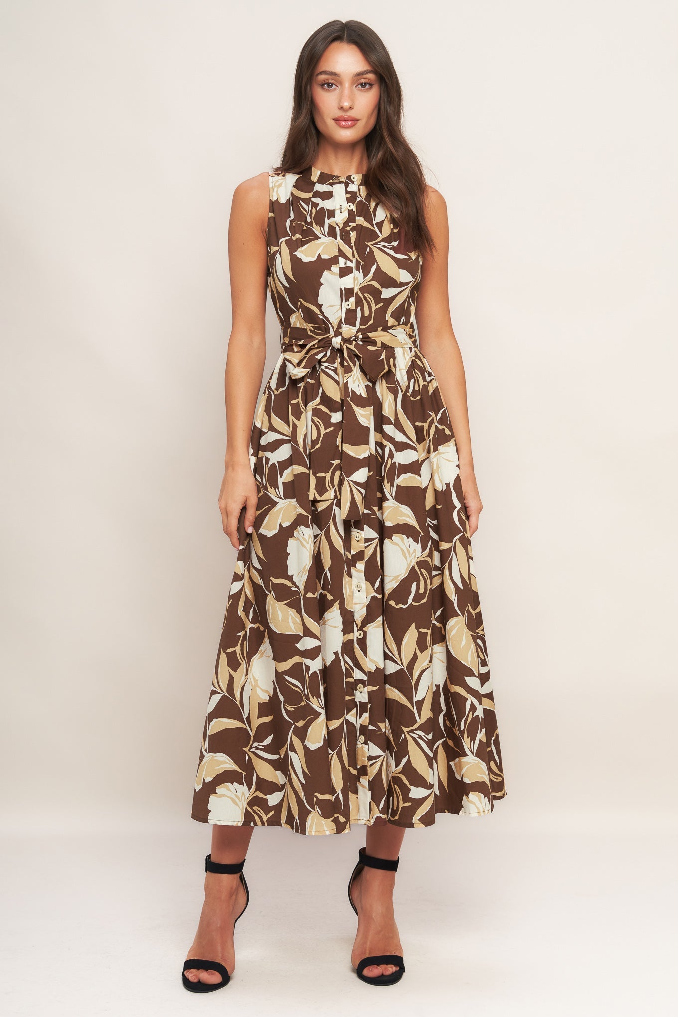 ELEGANT BLOOM WOVEN MIDI DRESS - MaraFormigone