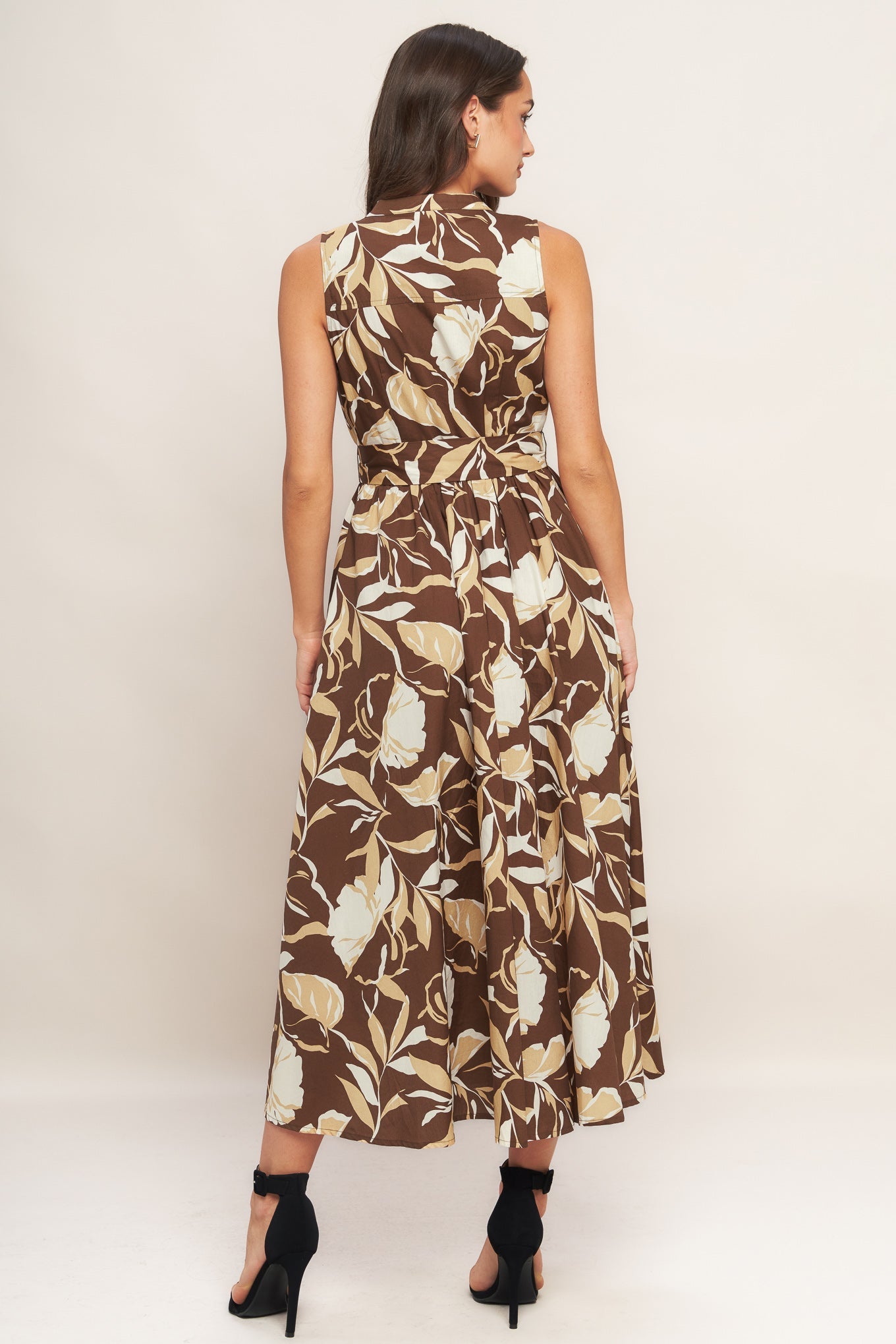 ELEGANT BLOOM WOVEN MIDI DRESS - MaraFormigone