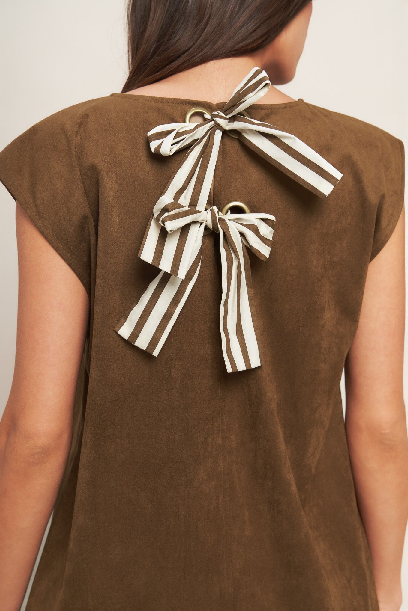 QUIET LUXURY EDGE FAUX SUEDE MIDI SHIFT DRESS - MaraFormigone