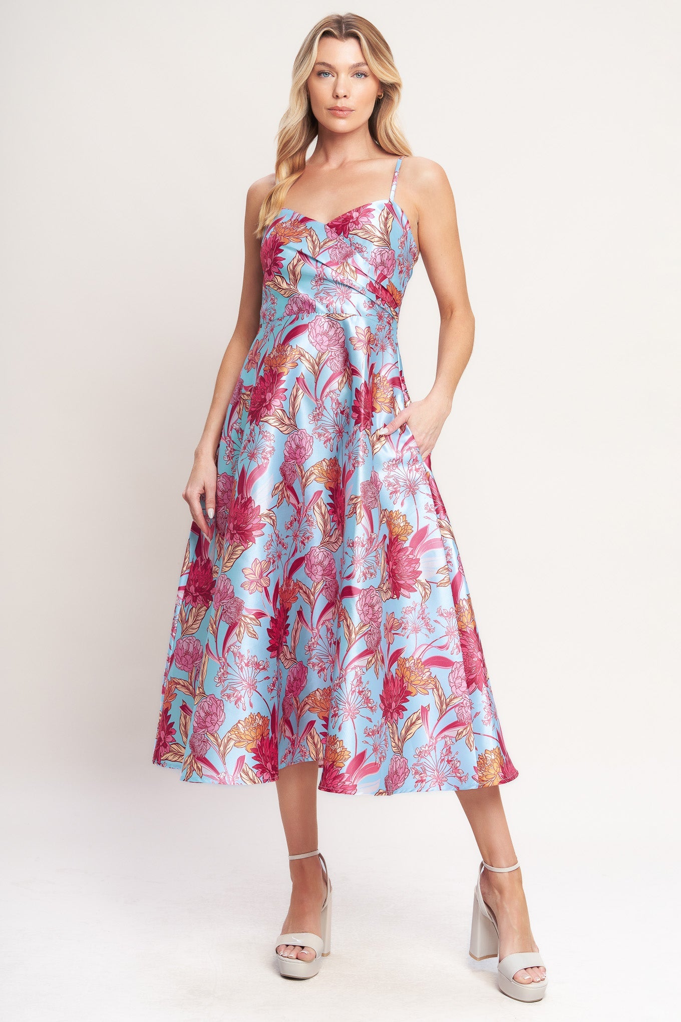 ELEVATED GARDEN WOVEN MIDI DRESS