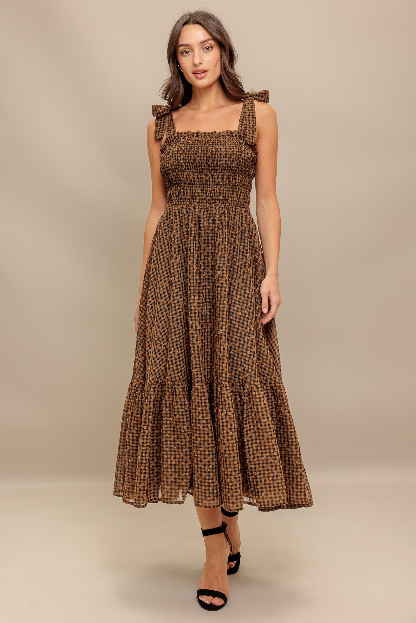 VESTIDO MIDI XADREZ DAYDREAM EM TECIDO