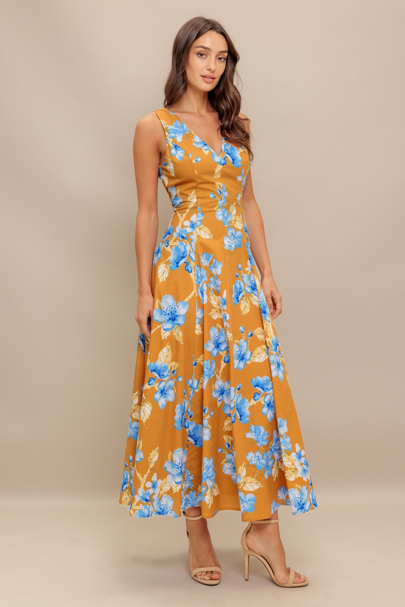 VESTIDO MIDI TEJIDO SKYBLOSSOM RUSH