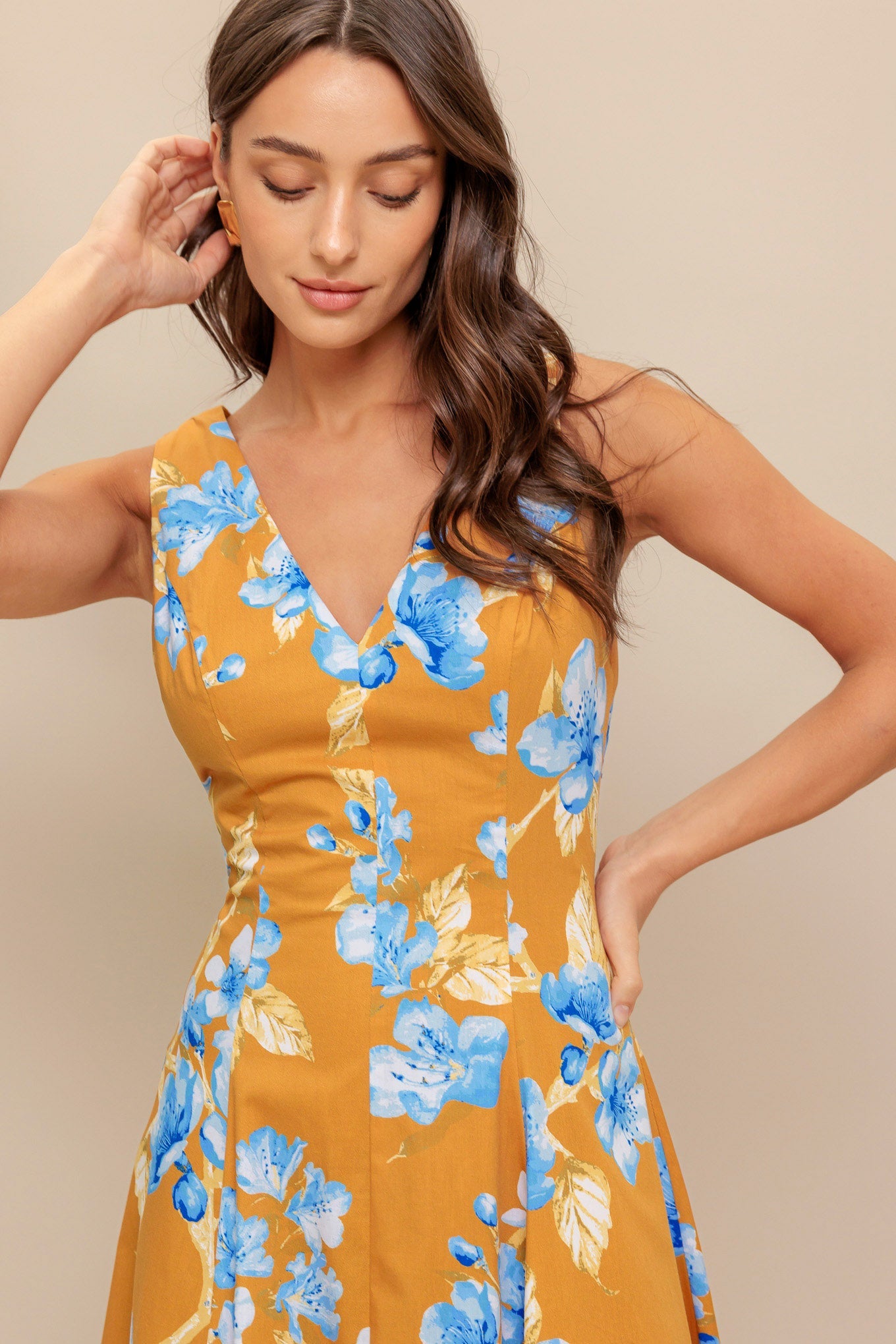 VESTIDO MIDI TECIDO SKYBLOSSOM RUSH