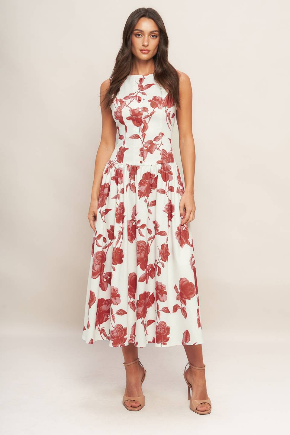 ROMA FLORAL WOVEN MIDI DRESS - MaraFormigone