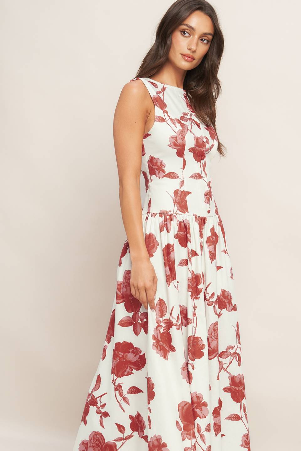 ROMA FLORAL WOVEN MIDI DRESS - MaraFormigone