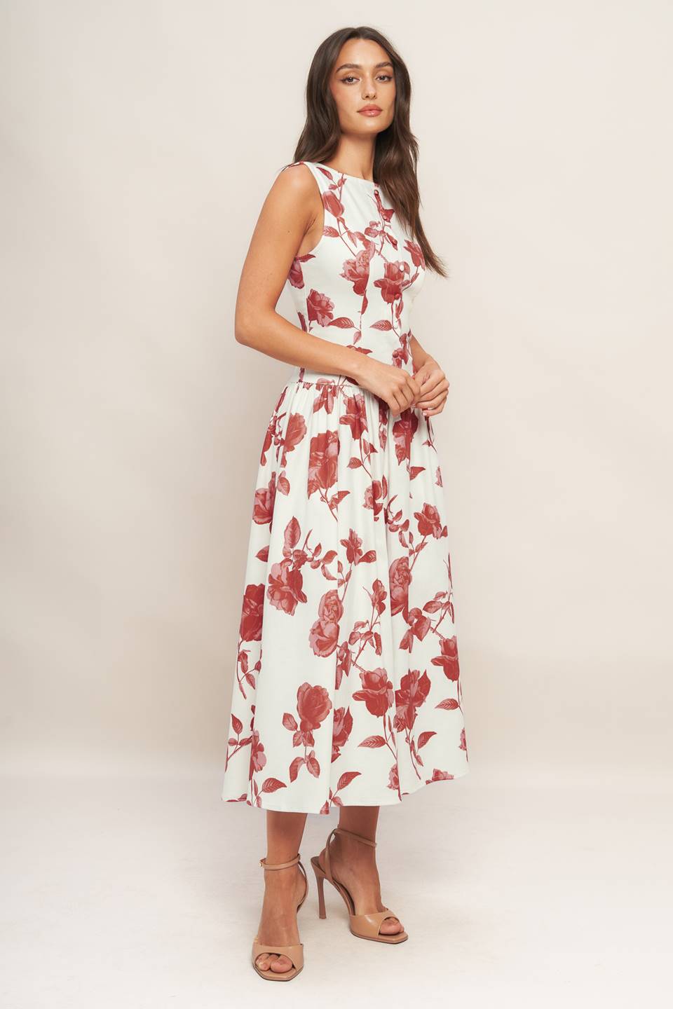 ROMA FLORAL WOVEN MIDI DRESS - MaraFormigone