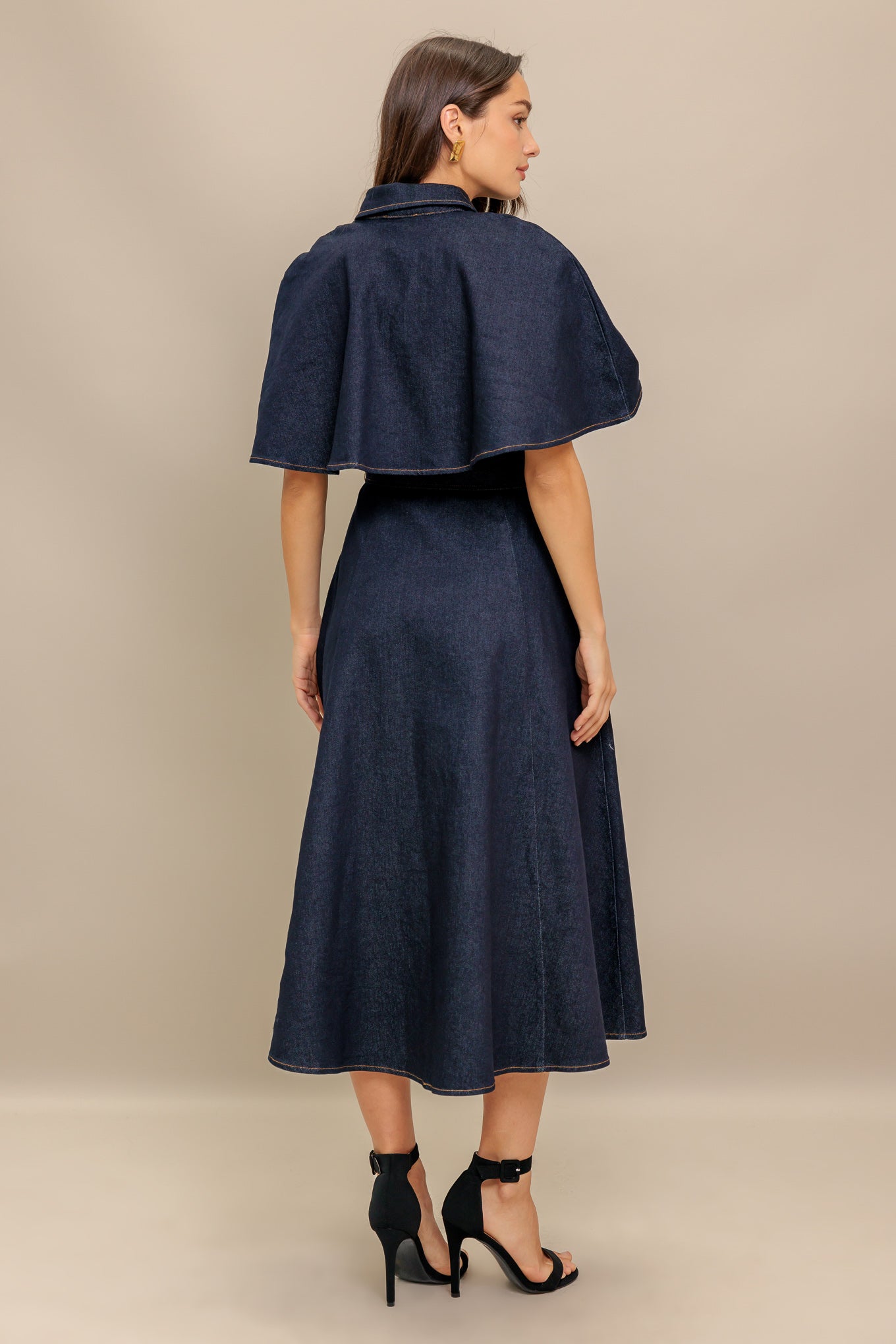 NOSTALGIA COAST DENIM MIDI DRESS - MaraFormigone