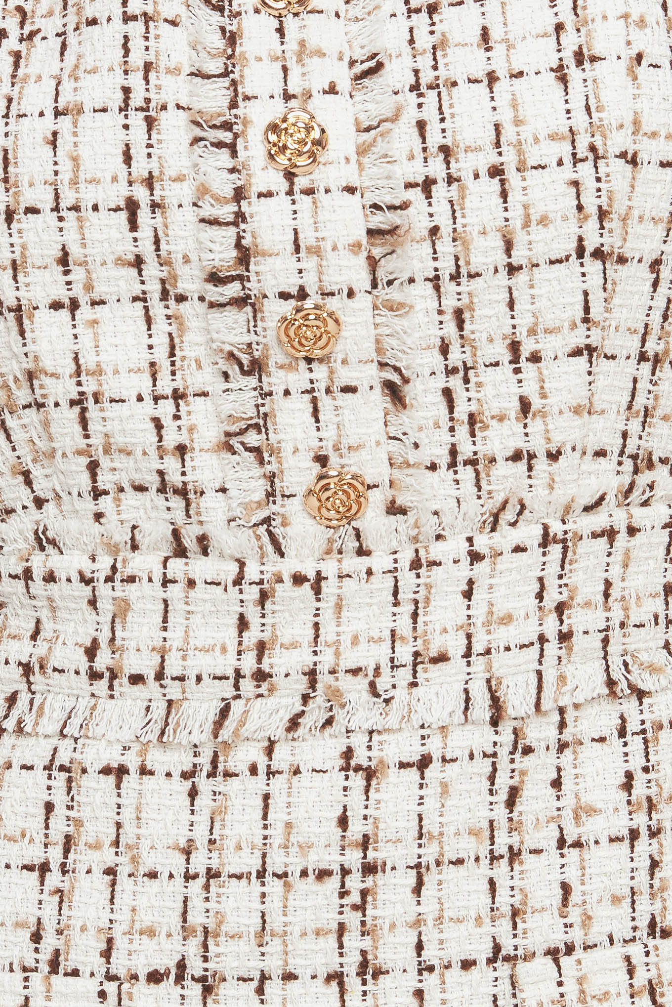 GOLDEN GRID LUXE TWEED MINI DRESS - MaraFormigone