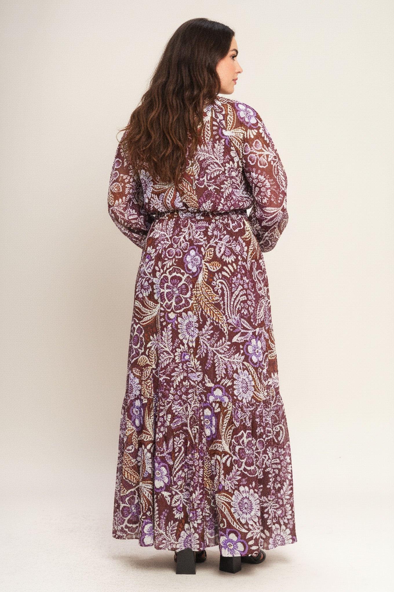 VIOLET BLOSSOM SPIRIT WOVEN MAXI DRESS