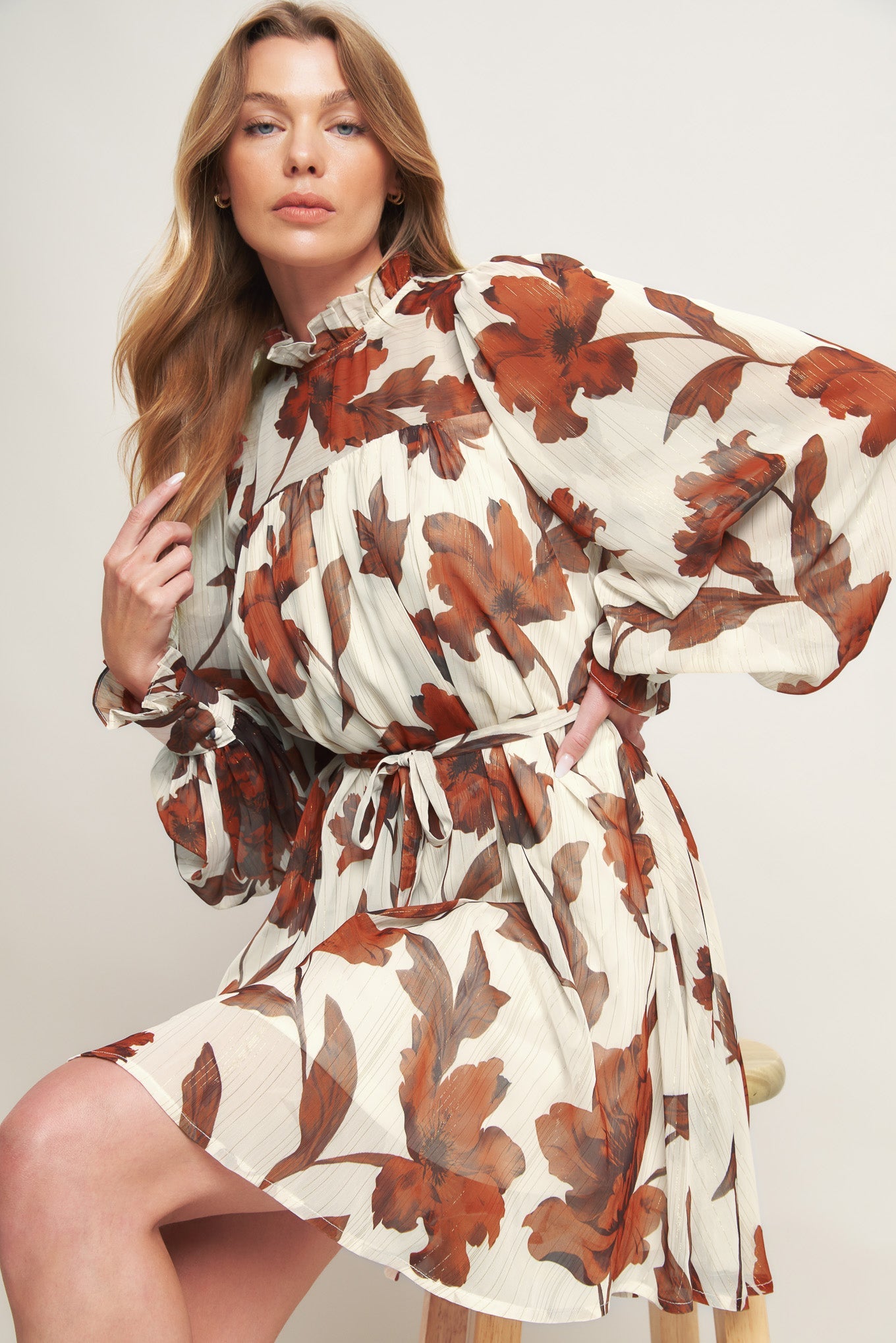 EARTHLY BLOOM WOVEN MINI DRESS - MaraFormigone