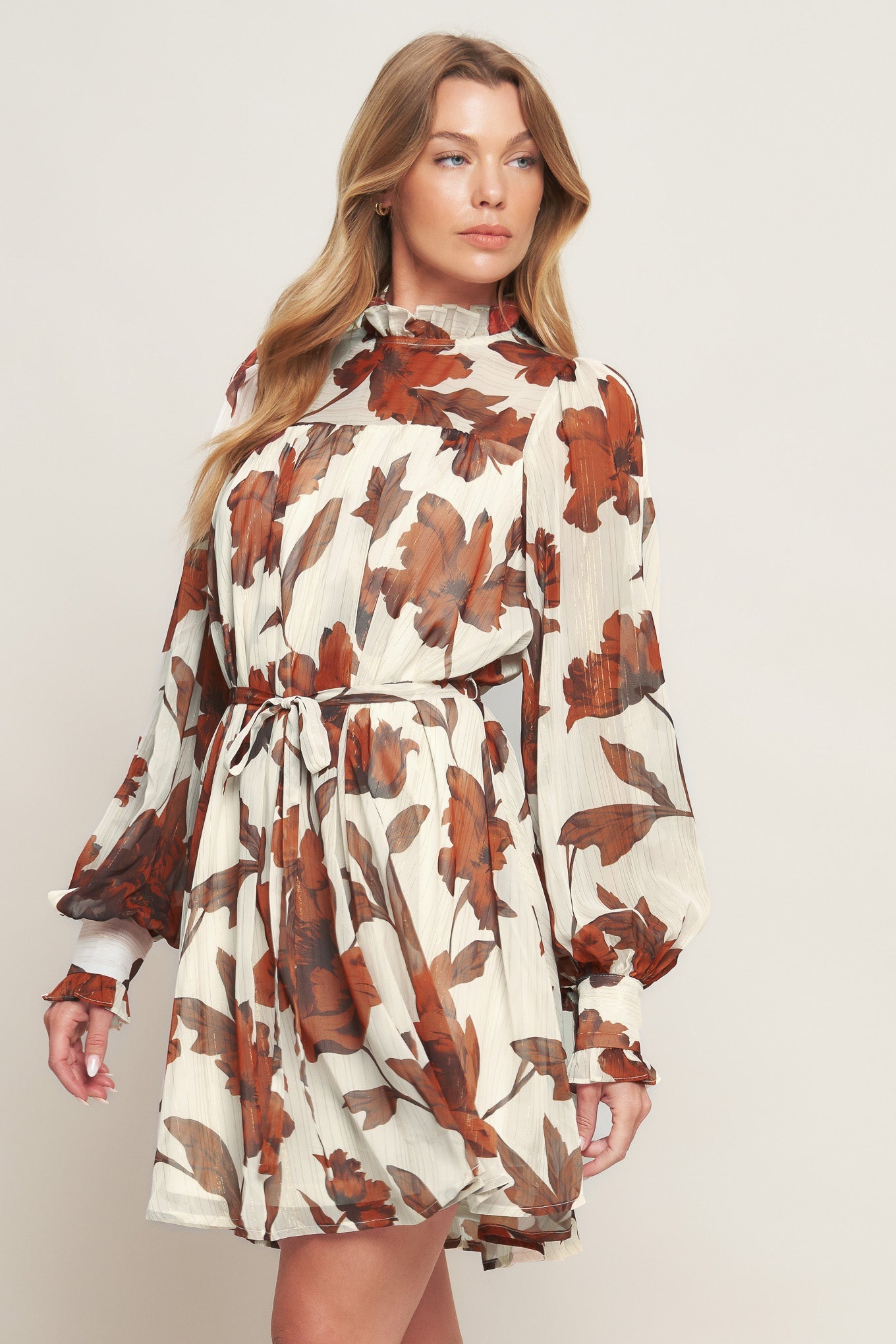 EARTHLY BLOOM WOVEN MINI DRESS - MaraFormigone