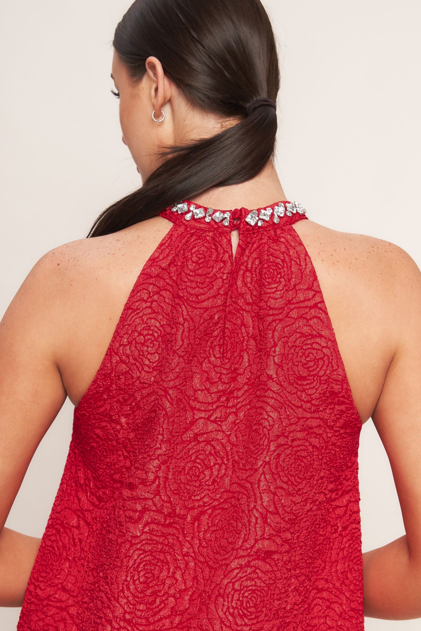 MINIVESTIDO TEJIDO CON BRILLO Y REMOLINOS