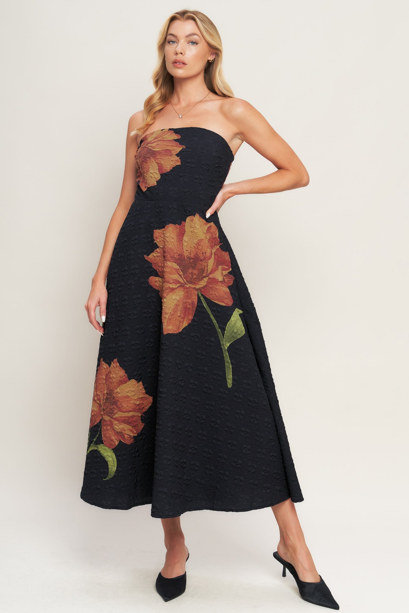 VESTIDO MIDI ART NOUVEAU BLOOM TECIDO