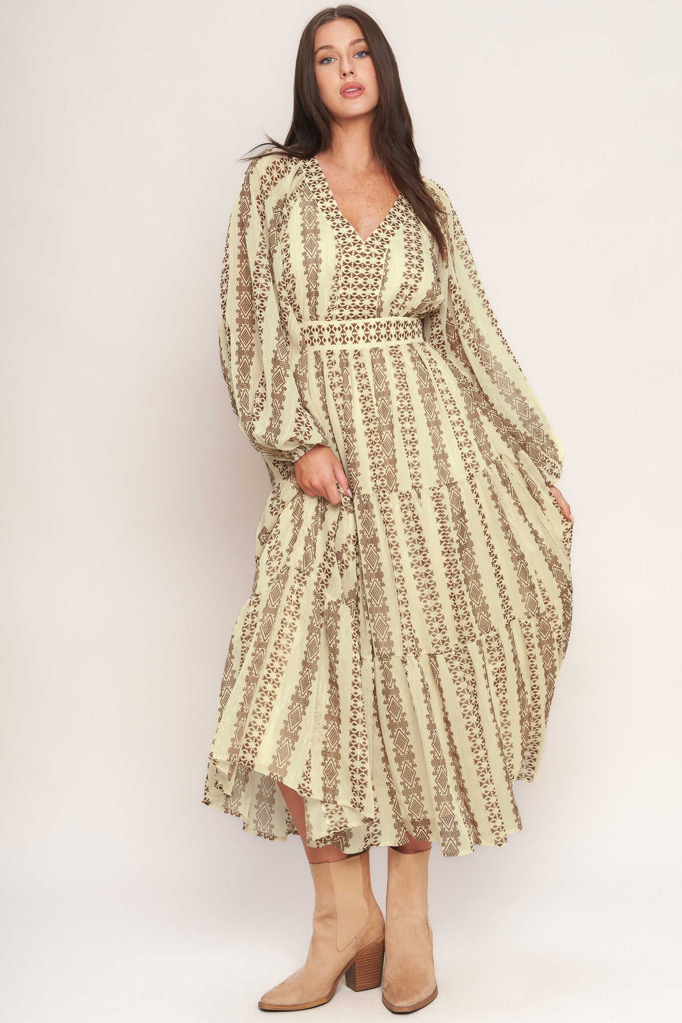 VESTIDO MIDI TEJIDO TRIBAL WHISPER
