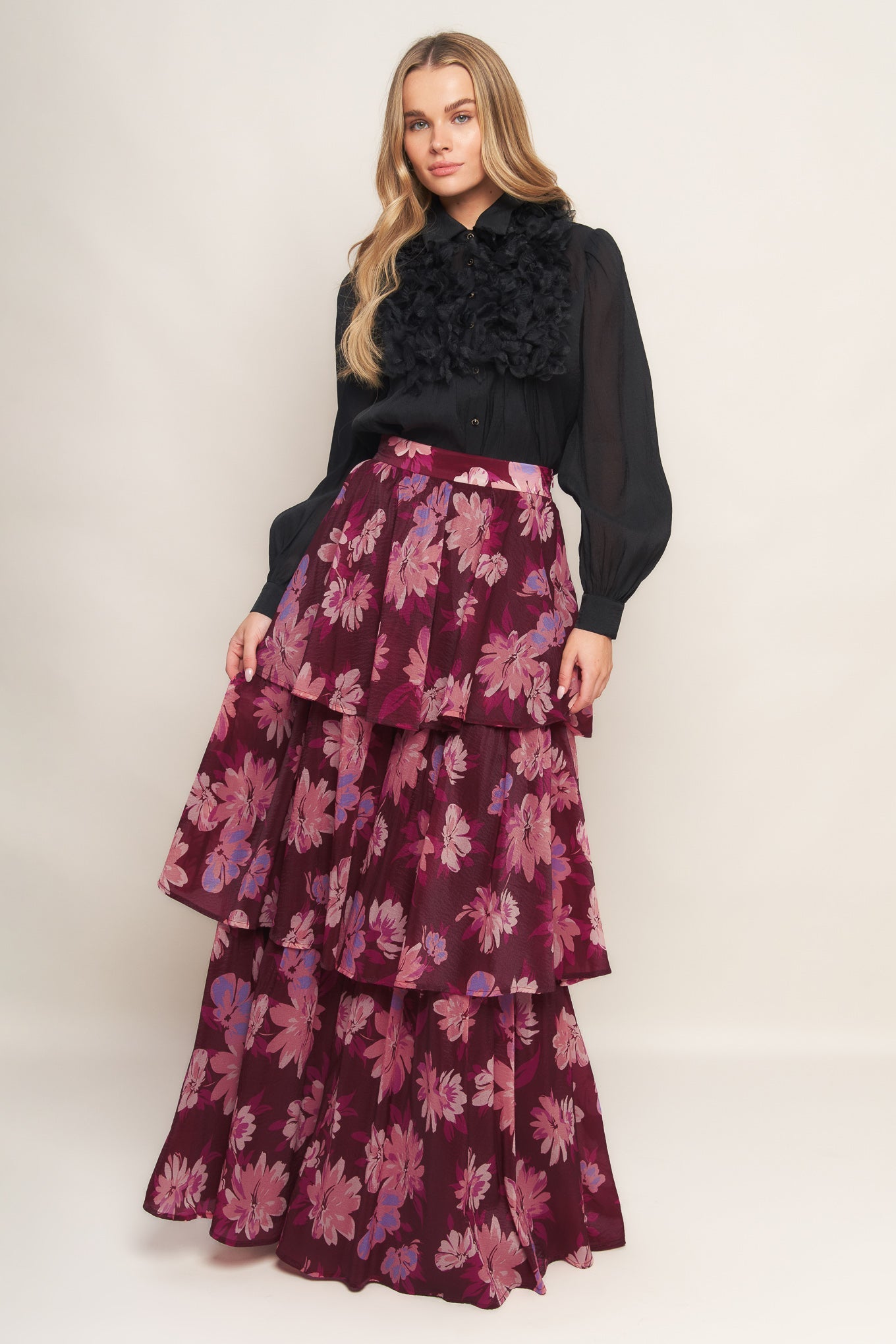 GARDEN ROMANCE WOVEN MAXI SKIRT - MaraFormigone