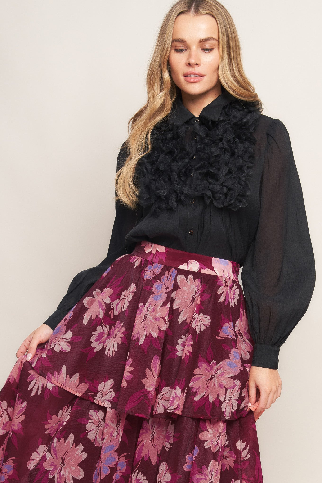 GARDEN ROMANCE WOVEN MAXI SKIRT - MaraFormigone