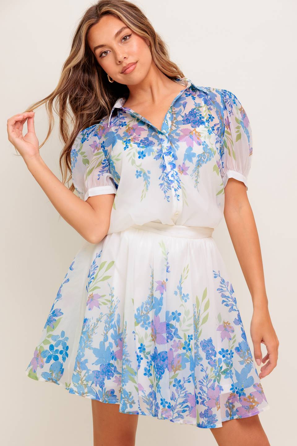 SUNSET SAIL WOVEN MINI FULL SKIRT - MaraFormigone