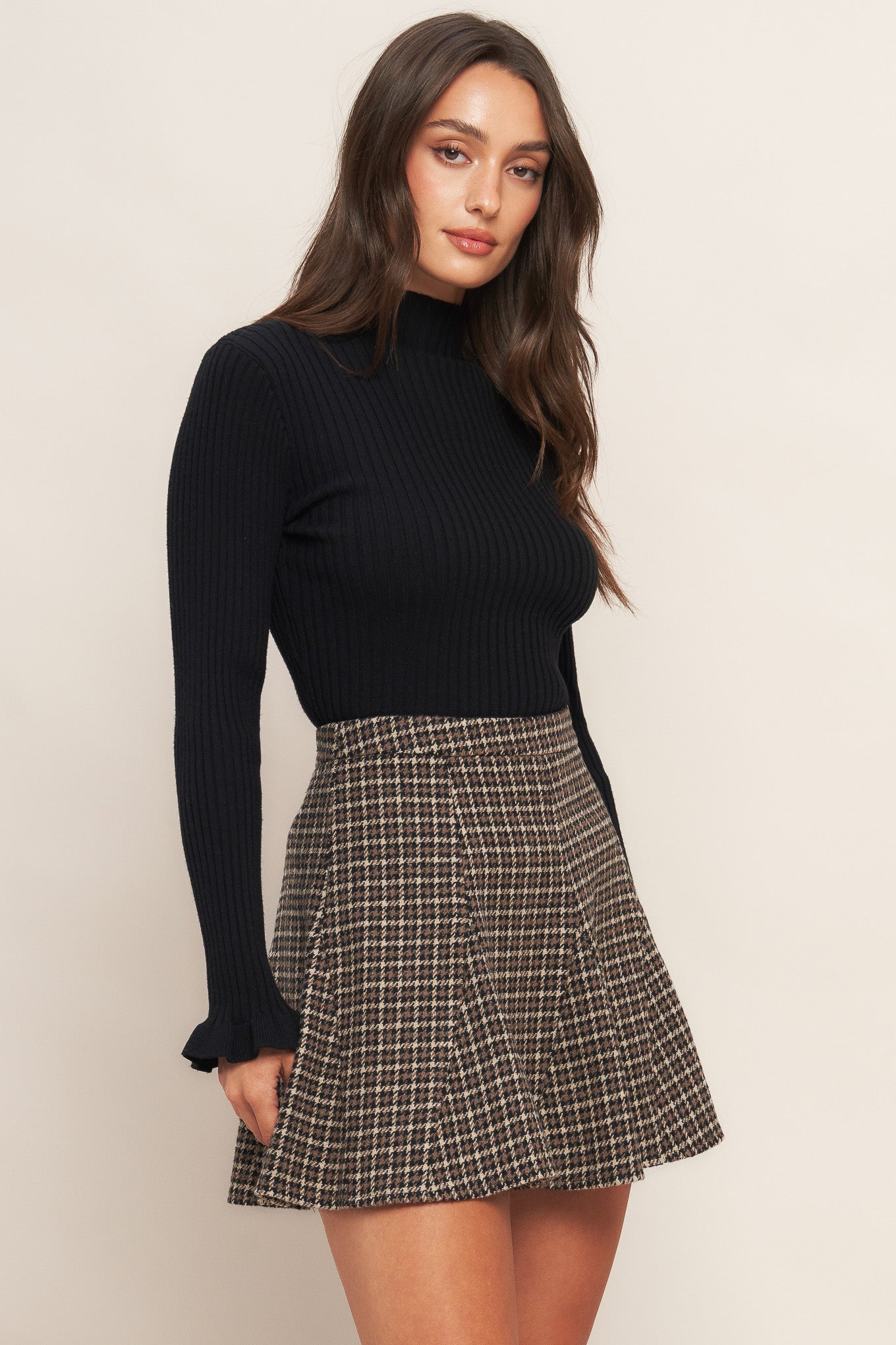 FALDA TEJIDA DE TWEED HOUND FLARE