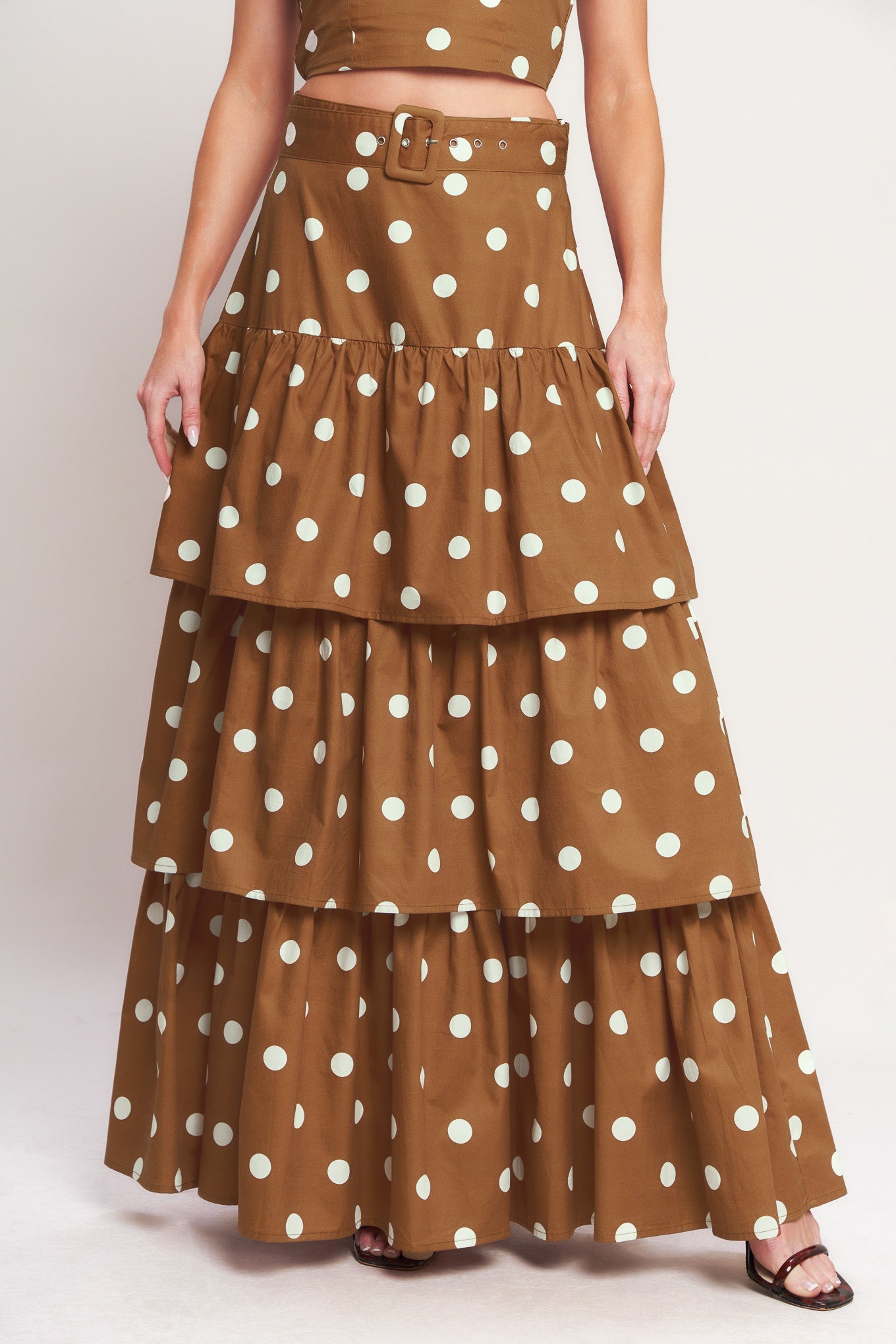 BROWN SUGAR DOT WOVEN SKIRT