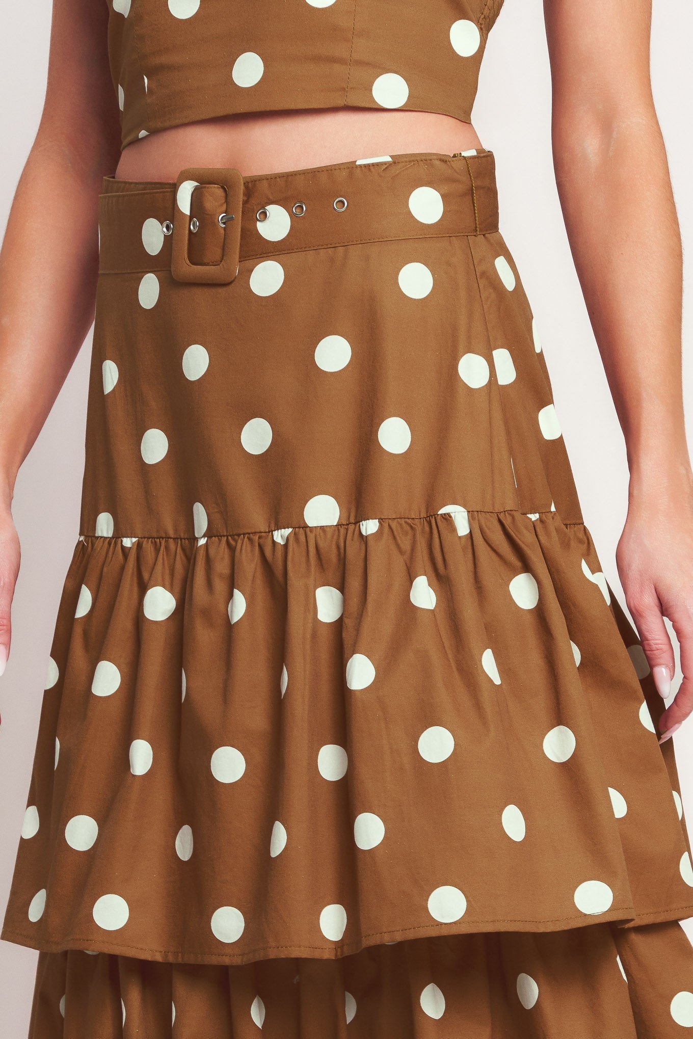 BROWN SUGAR DOT WOVEN SKIRT