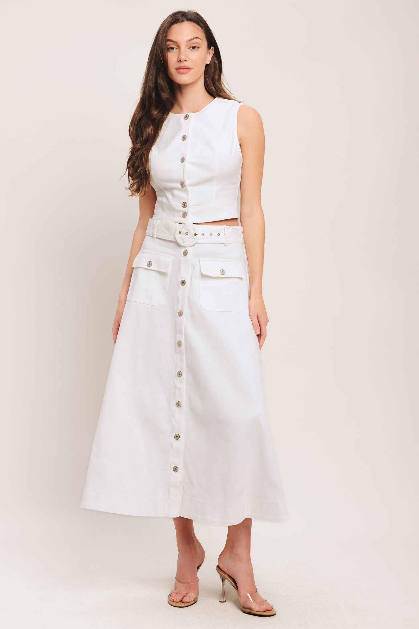 EASY WEAR WESTERN WOVEN MIDI SKIRT