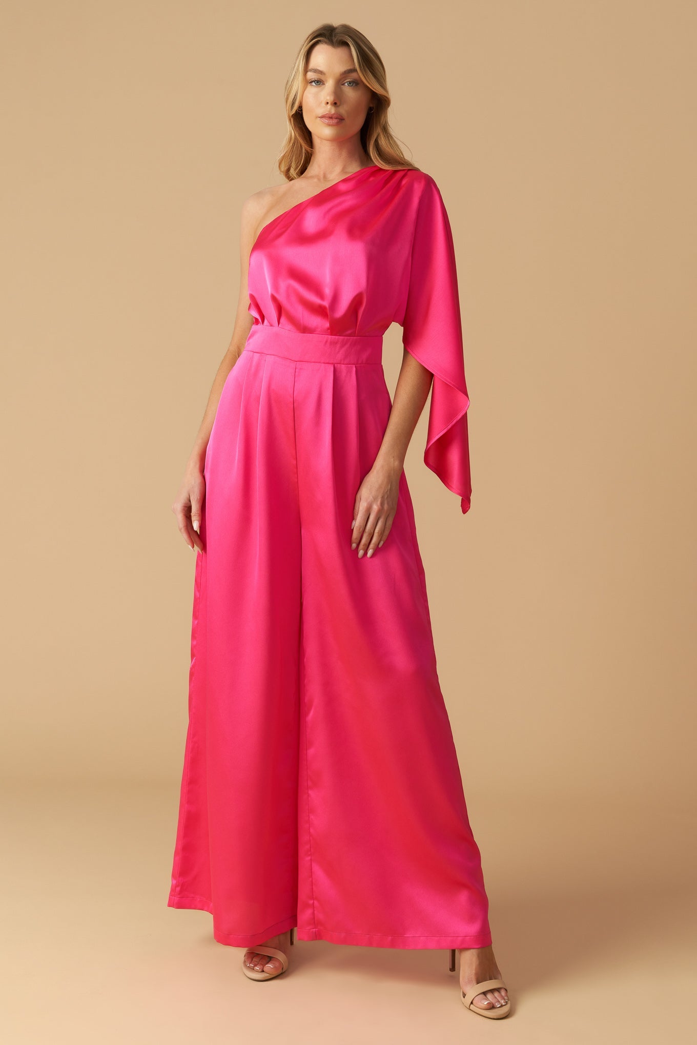 DOWN MEMORY LANE WOVEN SATIN JUMPSUIT - MaraFormigone