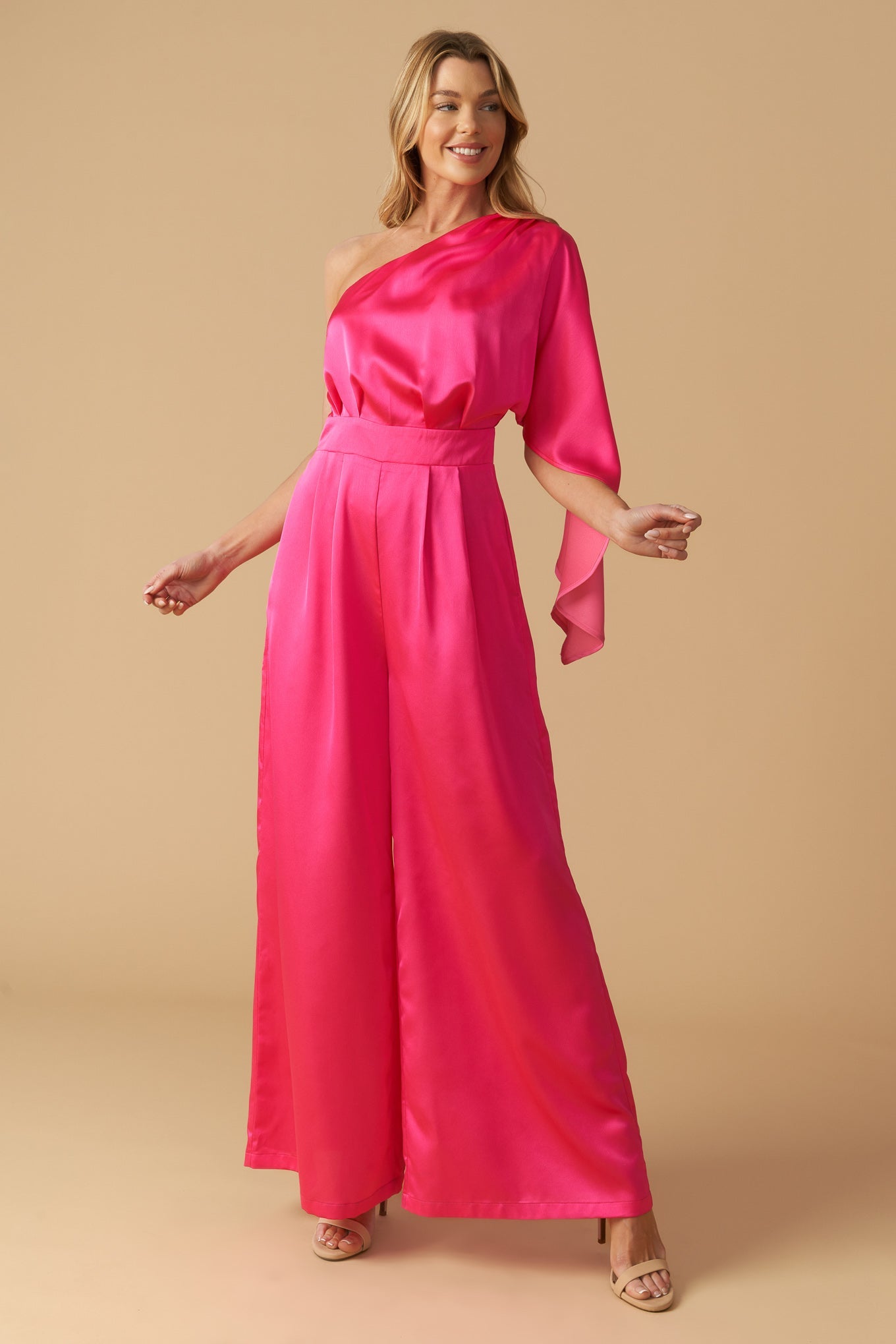 DOWN MEMORY LANE WOVEN SATIN JUMPSUIT - MaraFormigone