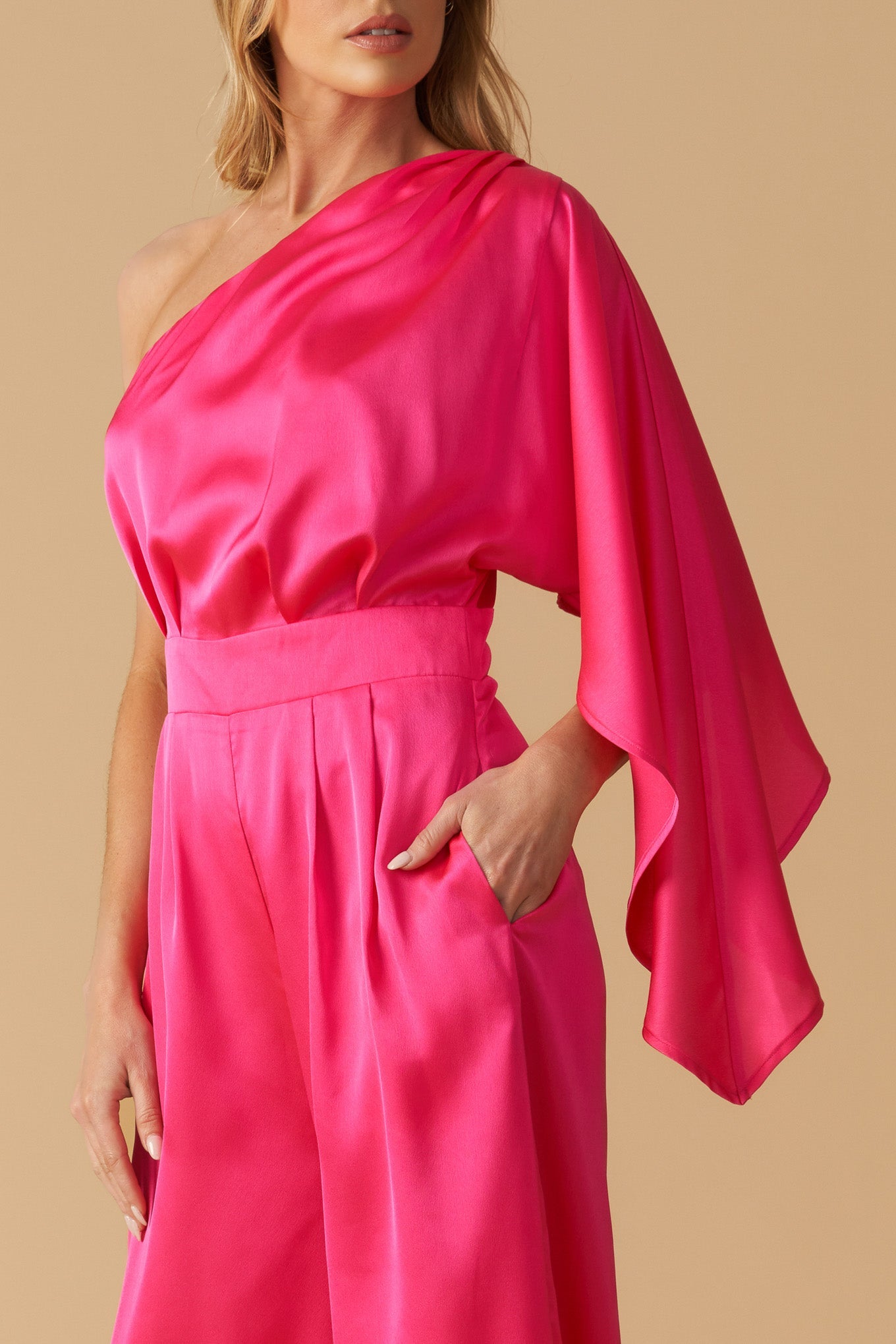 DOWN MEMORY LANE WOVEN SATIN JUMPSUIT - MaraFormigone
