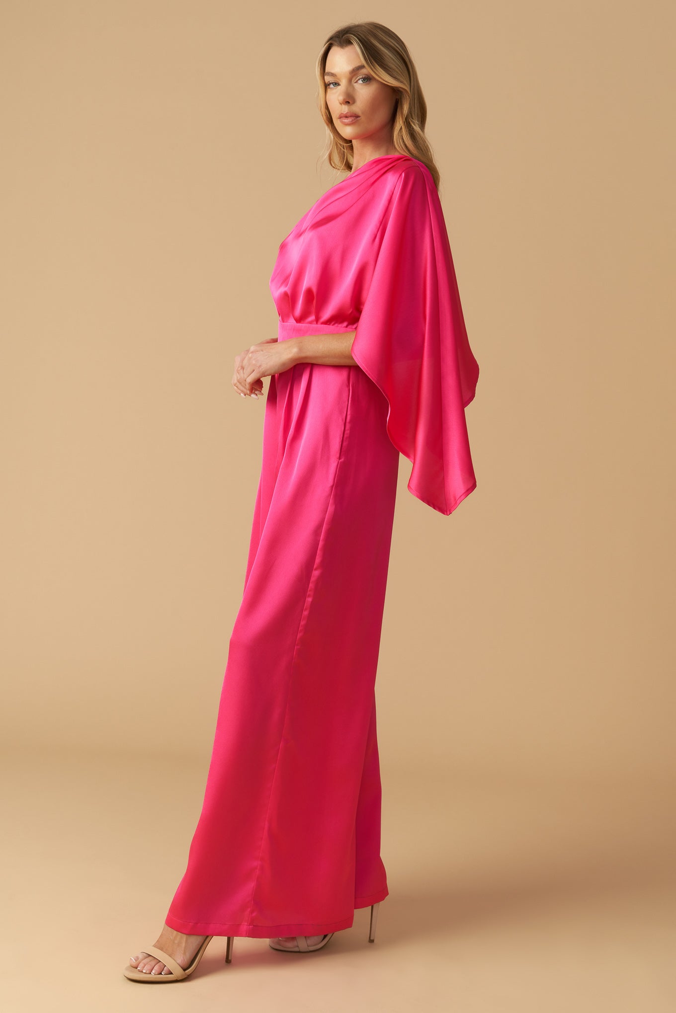 DOWN MEMORY LANE WOVEN SATIN JUMPSUIT - MaraFormigone
