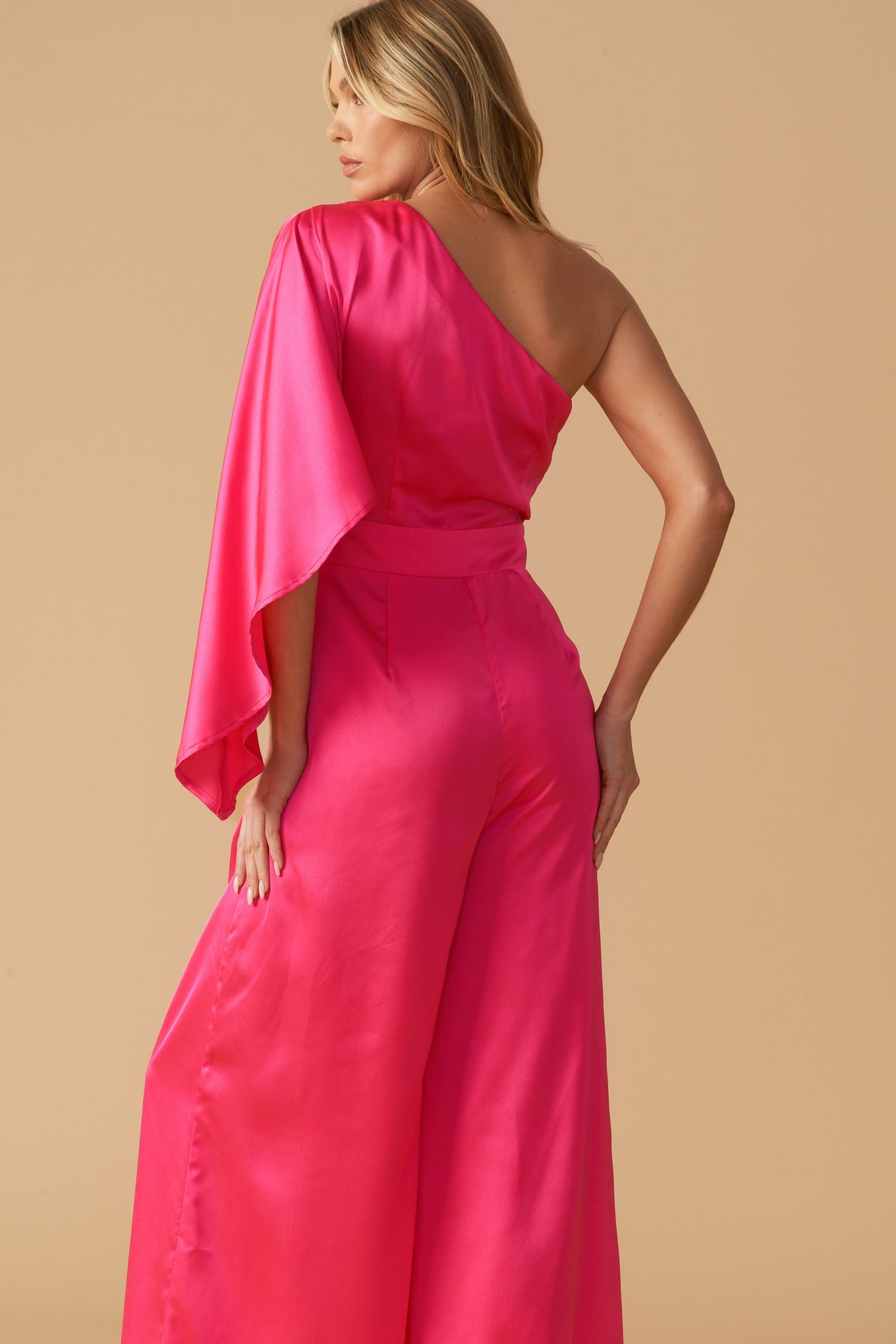 DOWN MEMORY LANE WOVEN SATIN JUMPSUIT - MaraFormigone