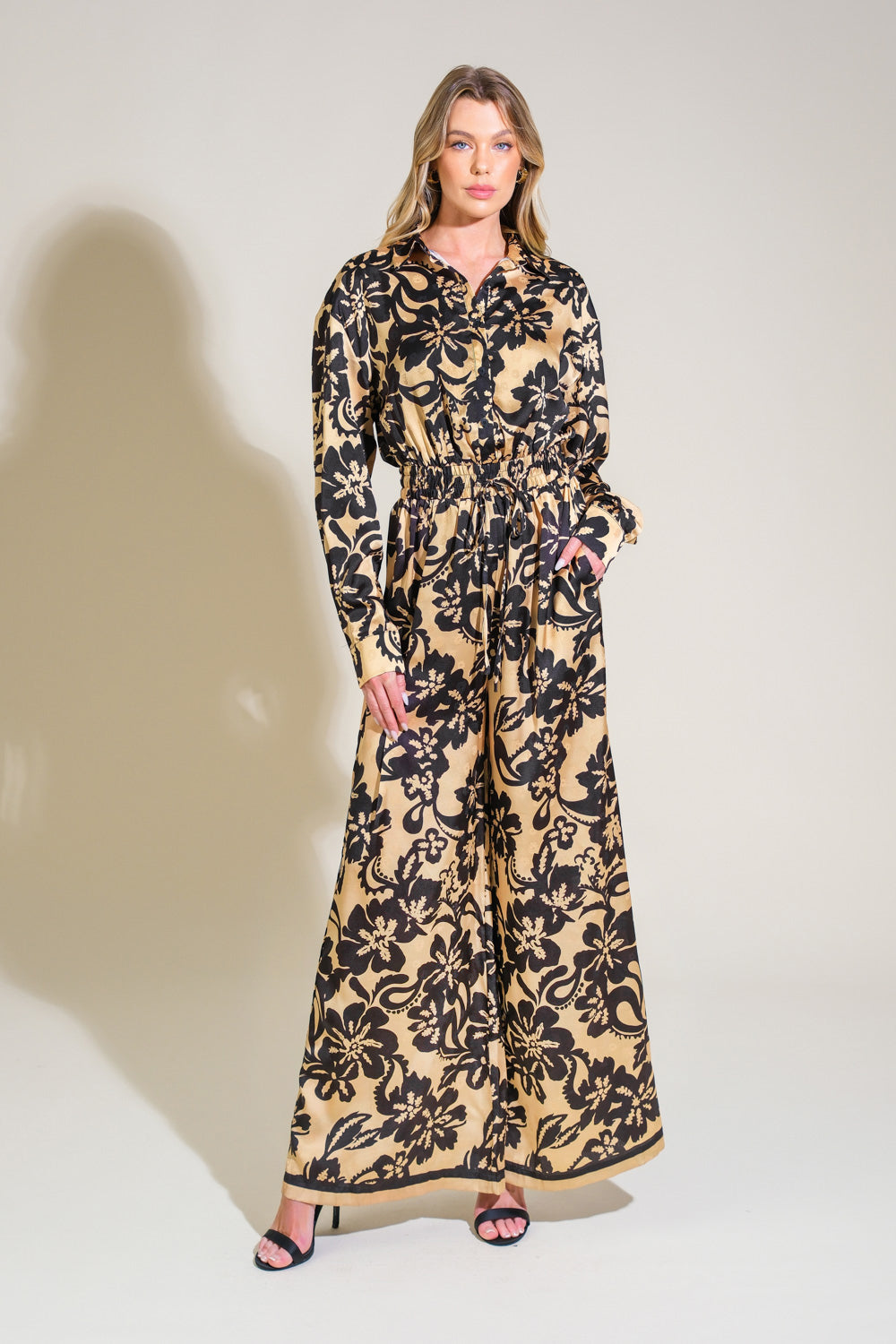 MIDNIGHT OASIS WOVEN JUMPSUIT - MaraFormigone