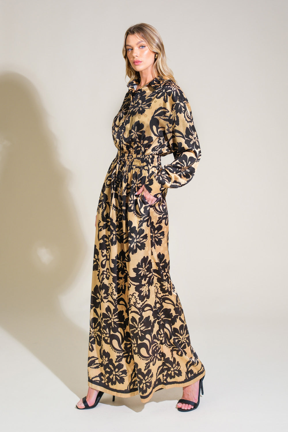 MIDNIGHT OASIS WOVEN JUMPSUIT - MaraFormigone