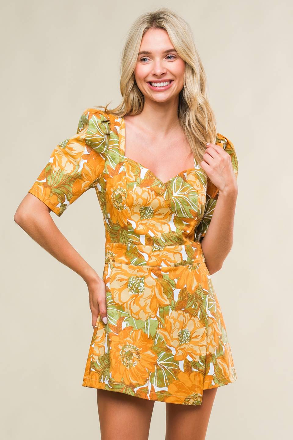 ITALIAN ROMANCE WOVEN SKORT ROMPER - MaraFormigone