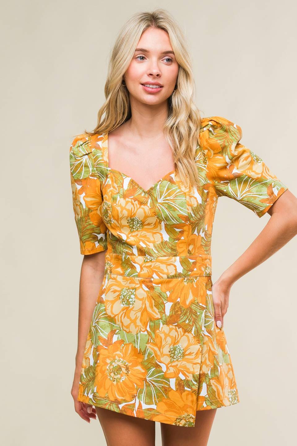 ITALIAN ROMANCE WOVEN SKORT ROMPER - MaraFormigone