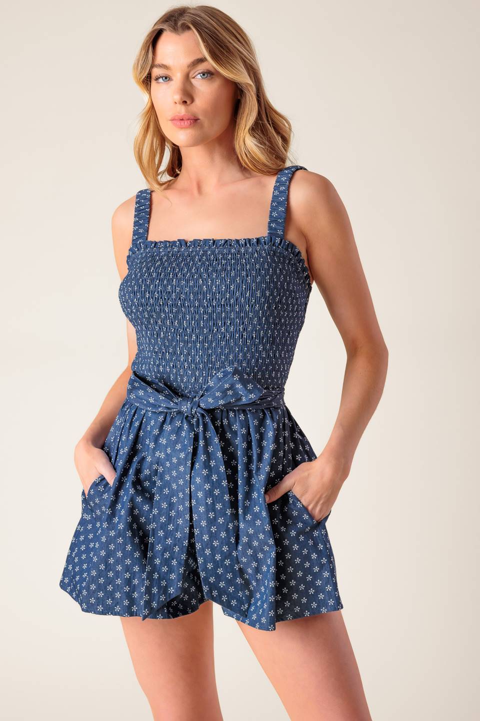 FULL FOCUS DENIM WOVEN ROMPER - MaraFormigone