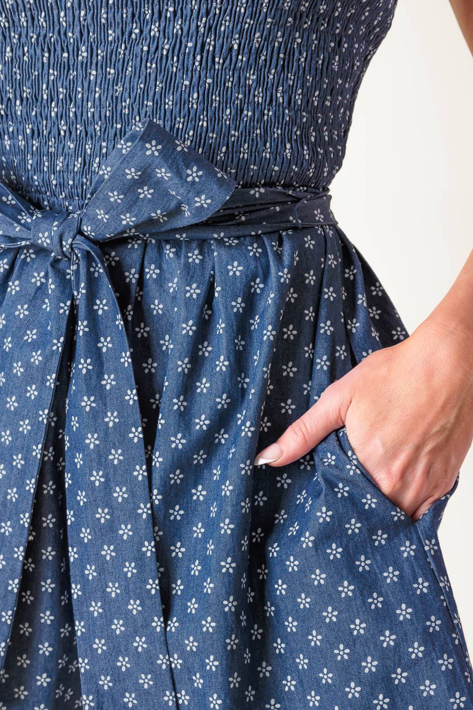 FULL FOCUS DENIM WOVEN ROMPER - MaraFormigone