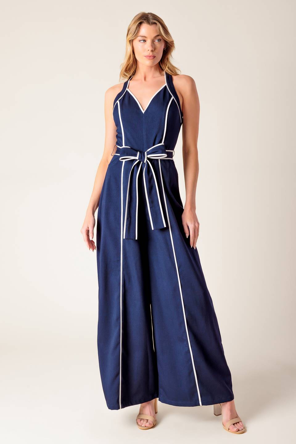 LAYTON NAVY WOVEN MAXI DRESS - MaraFormigone