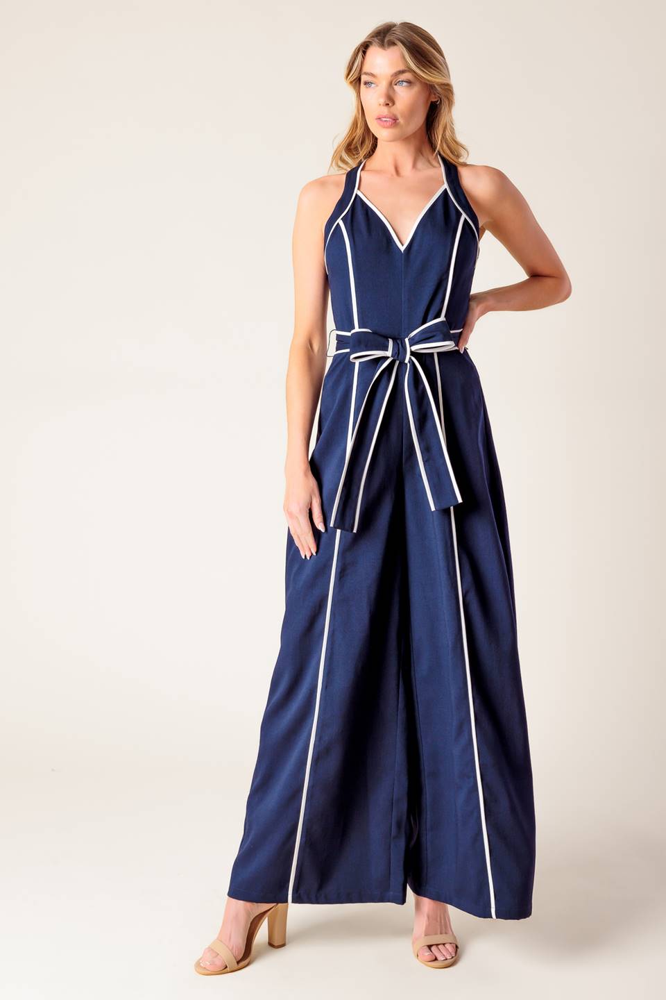 LAYTON NAVY WOVEN MAXI DRESS - MaraFormigone