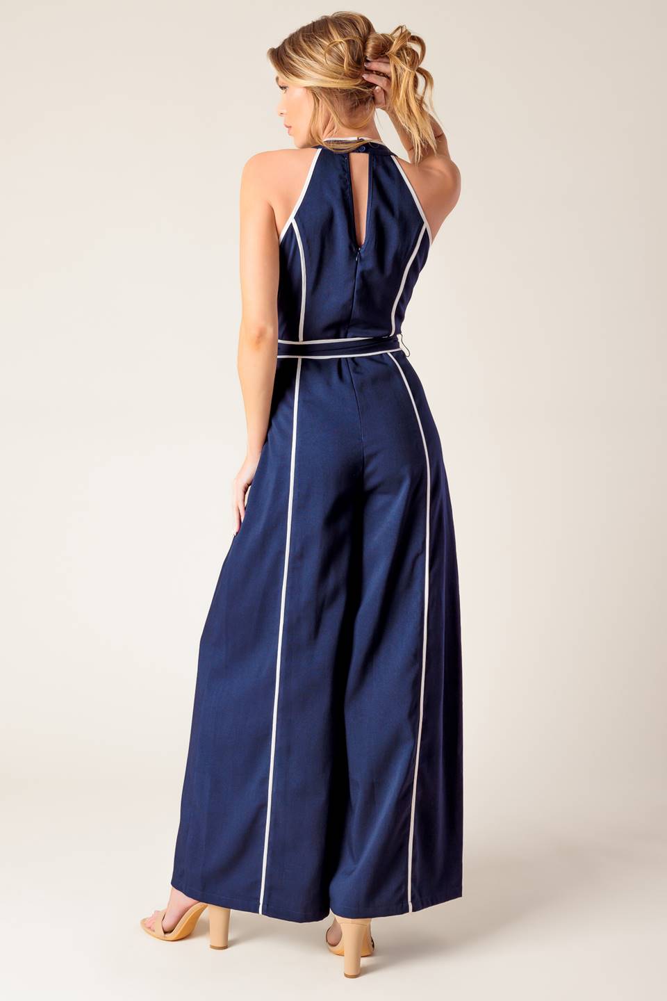 LAYTON NAVY WOVEN MAXI DRESS - MaraFormigone