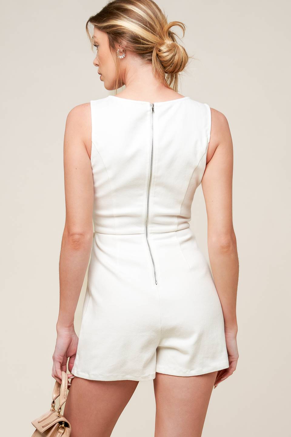 OPEN MINDED DENIM WOVEN SKORT ROMPER - MaraFormigone