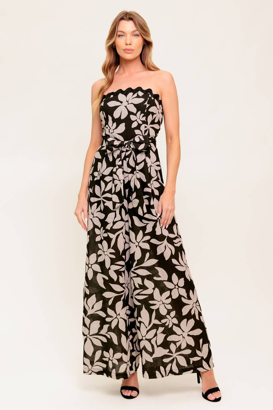 DREAMY ELEGANCE BLACK WOVEN JUMPSUIT - MaraFormigone