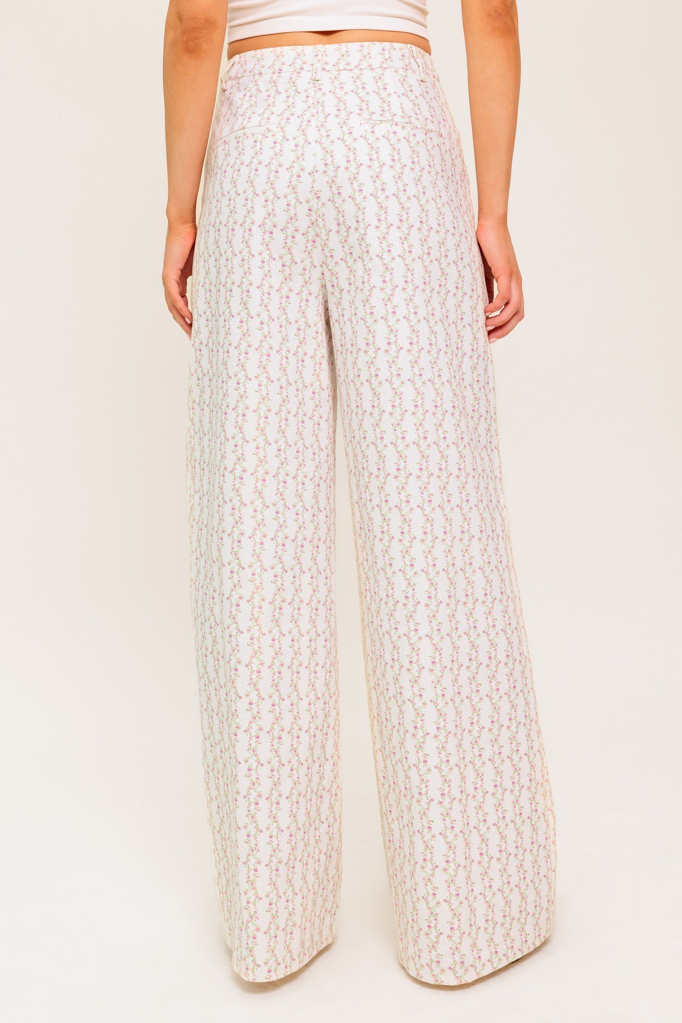 CITRUS FLOW IVORY WOVEN PANTS - MaraFormigone