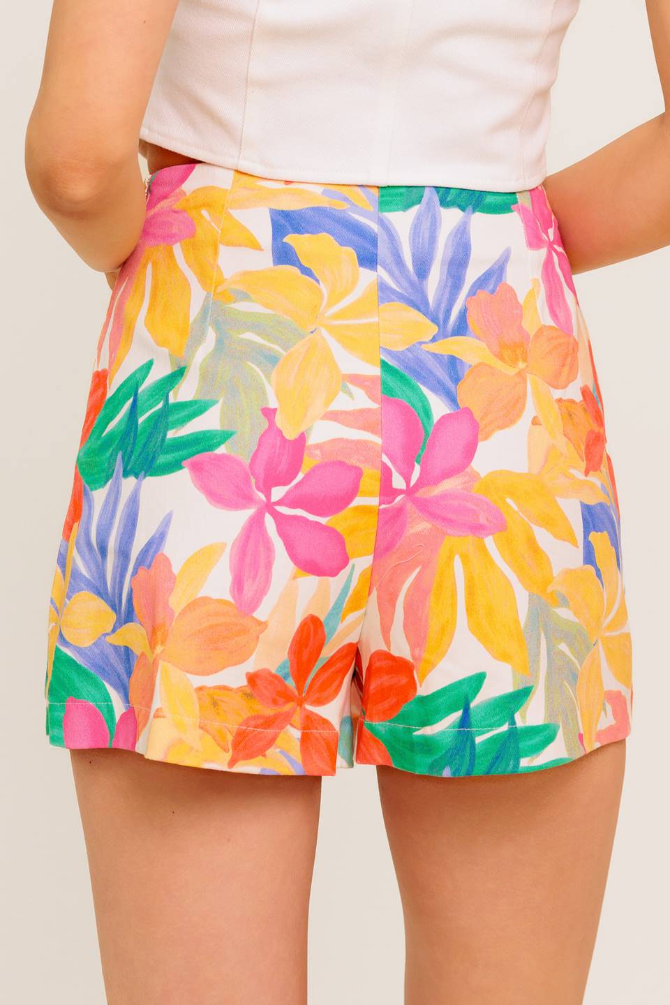 Falda pantalón tejida color marfil TIDAL TOUCH