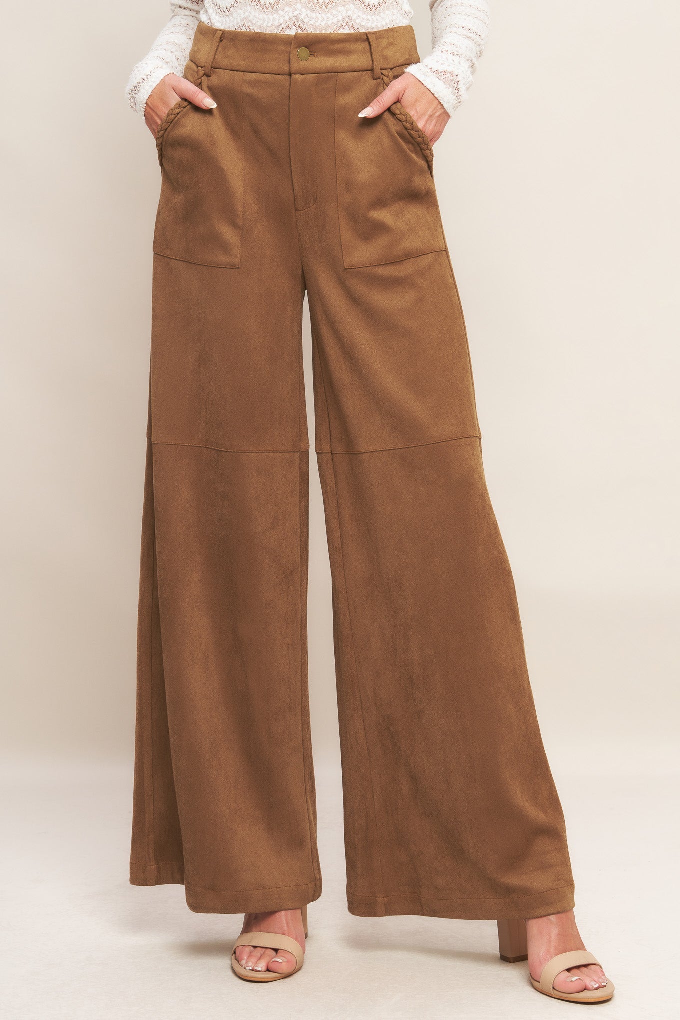 REFINED IMPRESSION FAUX SUEDE PANTS - MaraFormigone