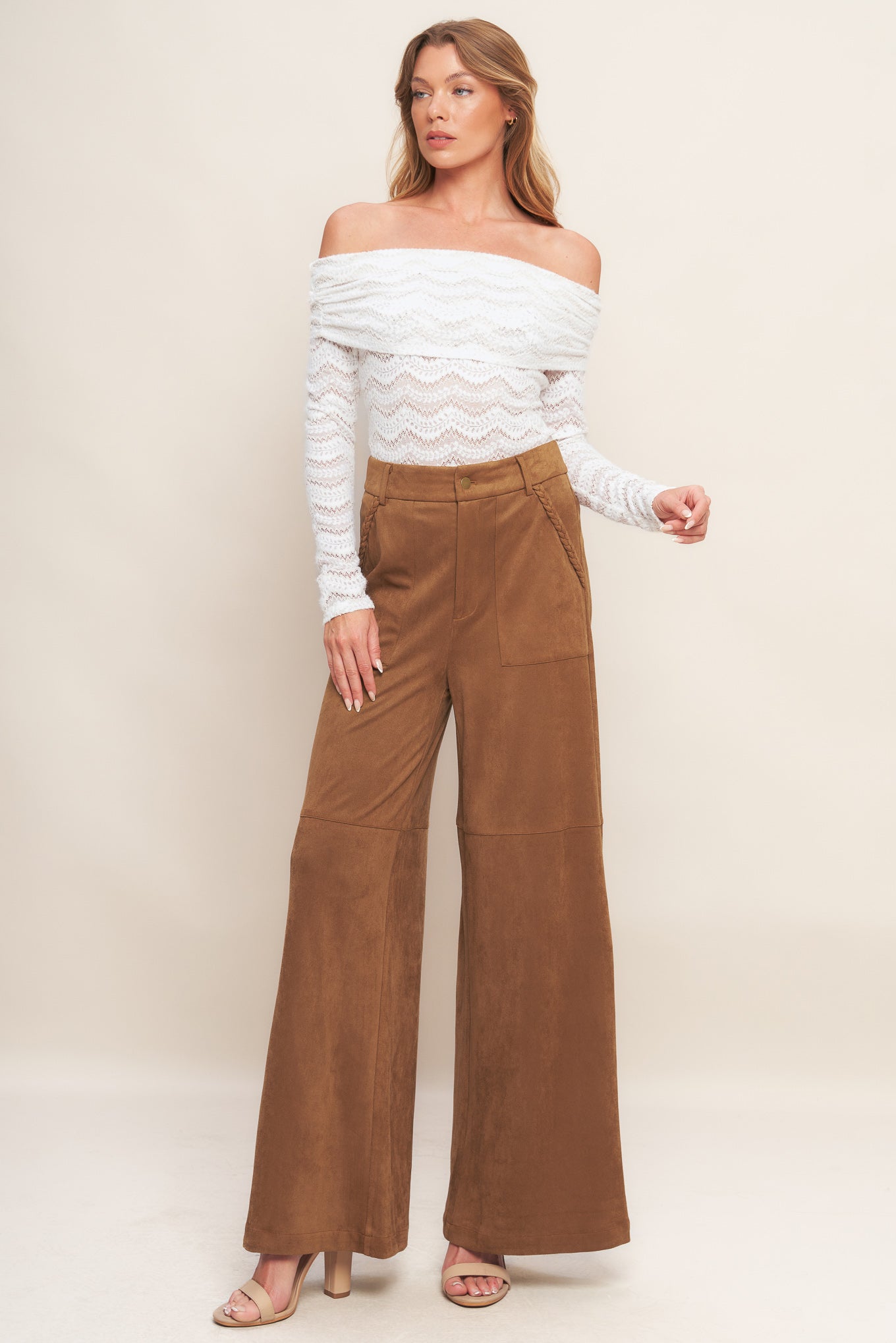 REFINED IMPRESSION FAUX SUEDE PANTS - MaraFormigone